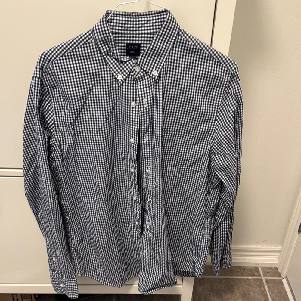 J. Crew Black and White Casual Button Down Shirt
